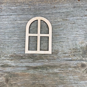 Wooden window,  fairy window, elf door window, doll house window, various sizes, for crafts , decoration, natural wood