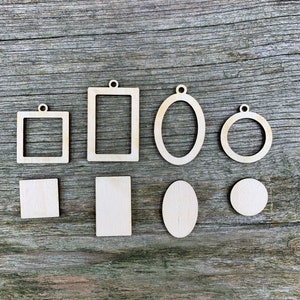 Wooden frame, embroidery hoop, hanging frame, pendant, cabachon, base for necklace, various sizes, plywood