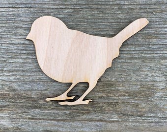 Wooden bird shape, sparrow, various sizes, for crafts , decoration, natural wood