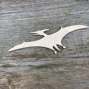 Cute Dinosaur Pterodactyl Pteranodon Flying Wood Shape Unfinished Piece  Cutout Craft DIY Projects - 4.70 Inch Size - 1/8 Inch Thick