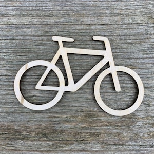Houten fietsvorm, diverse maten, voor knutselwerk, decoratie, natuurlijk hout