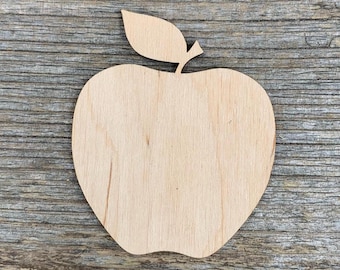 Wooden apple shape, apple fruit, various sizes, for crafts, decoration, natural wood