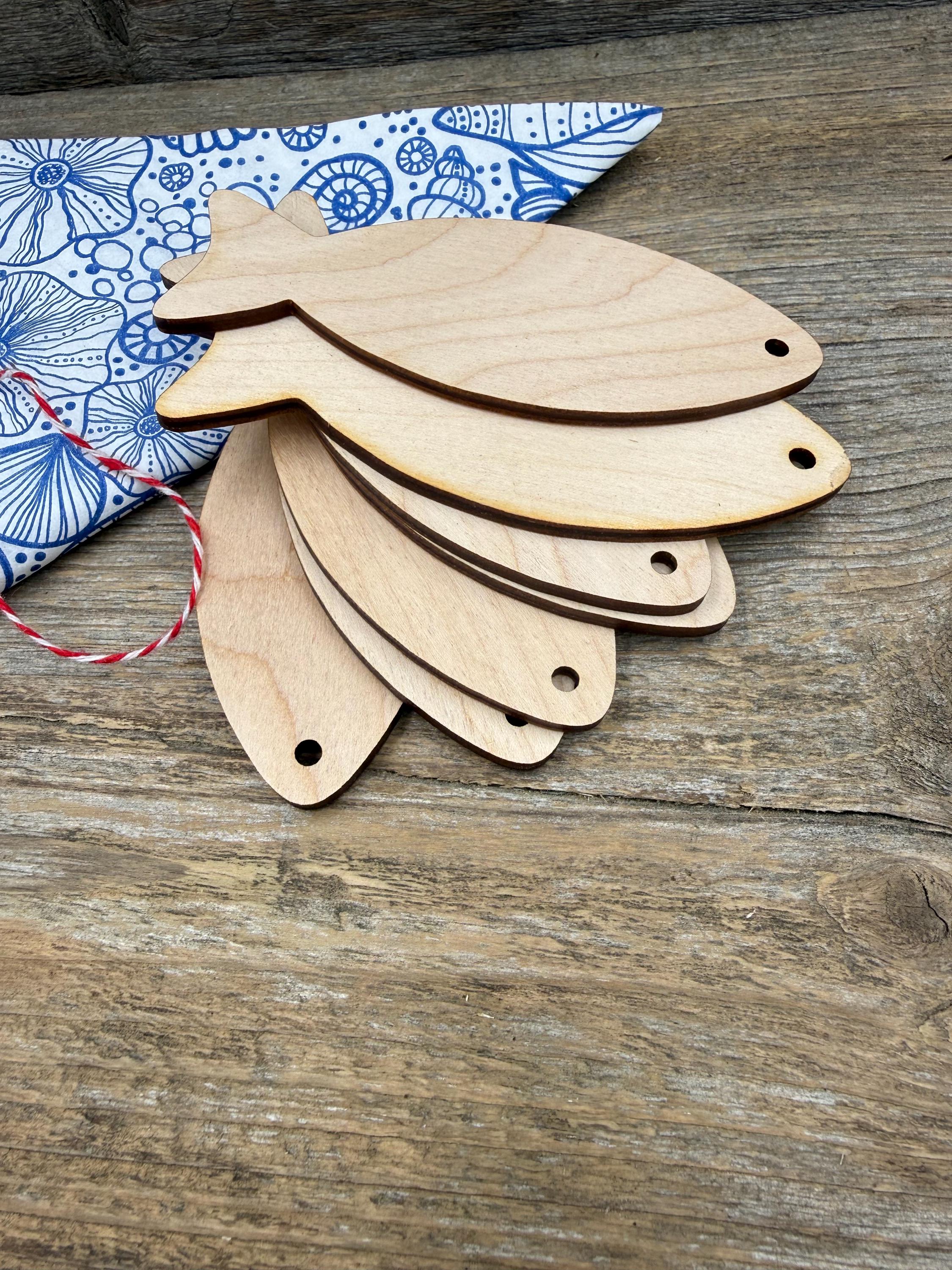 30 Sagome In Legno A Forma Di Pesce 10 Cm - Non Finite, Fai Da Te, Per Decorazioni, Etichette Regalo E Progetti Creativi - 5