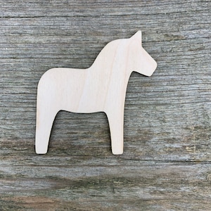 Wooden Dala Horse, Dalecarlian horse , Swedish horse,  various sizes, for crafts , decoration, natural wood