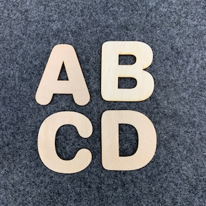 Letras de madera, números, símbolos, madera contrachapada de abedul, varios tamaños 2,5 cm - 30 cm, alfabeto, artesanía, formas en blanco