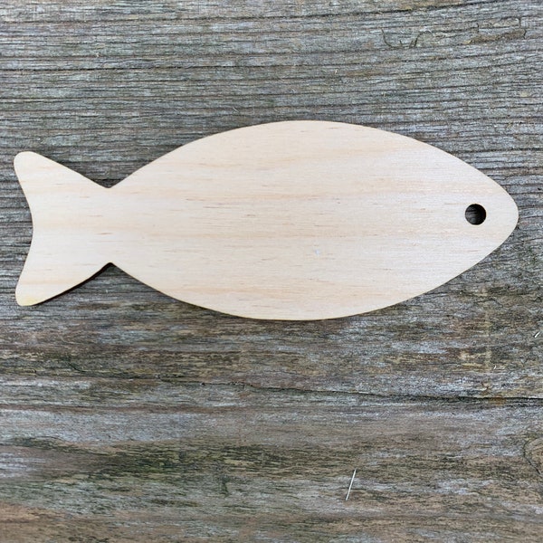 Poisson en bois, formes en bois, différentes tailles, pour l'artisanat, la décoration, le bois naturel