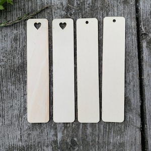 3 x 14,5 cm - 1,18" x 5,71" Segnalibri in legno vuoti, compensato, non verniciati, decorazione regalo, decoupage, legno naturale