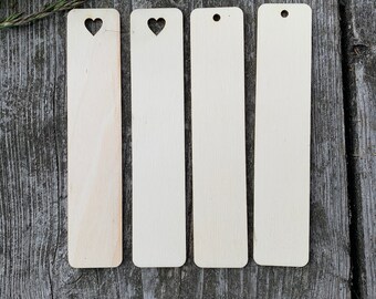 Blank Plywood Bookmarks: Unpainted Wood Craft Supplies (3 x 14.5 cm)