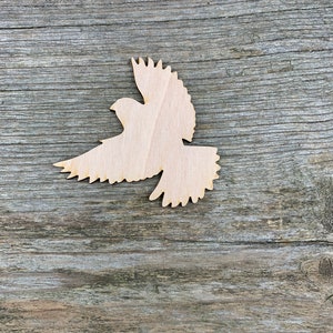 Forme d'oiseau en bois, oiseau en vol, moineau, différentes tailles, pour travaux manuels, décoration, bois naturel