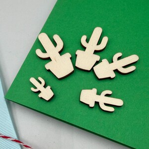 Mini Wooden Cactus Shapes – Laser Cut Plywood for Crafts, Scrapbooking, Card Making