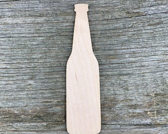 Wooden bottle shape, beer bottle, various sizes, for crafts , decoration, natural wood