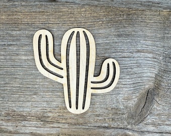 Wooden cactus , wooden shape for crafts , decoration, natural wood, various sizes