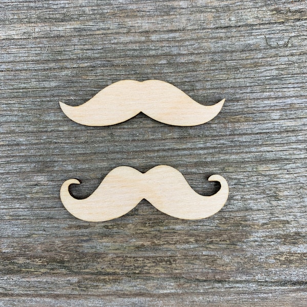 Forme de moustache en bois, différentes tailles, pour l'artisanat, la décoration, le bois naturel