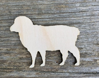 Ovelha, carneiro, cordeiro, animais de fazenda de madeira, vários tamanhos, para artesanato, decoração, madeira natural.