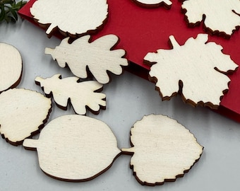 Mini  Leaves Cutouts – Laser Cut Wooden Shapes – Unfinished Wood Craft Blanks – Bulk Craft Supply