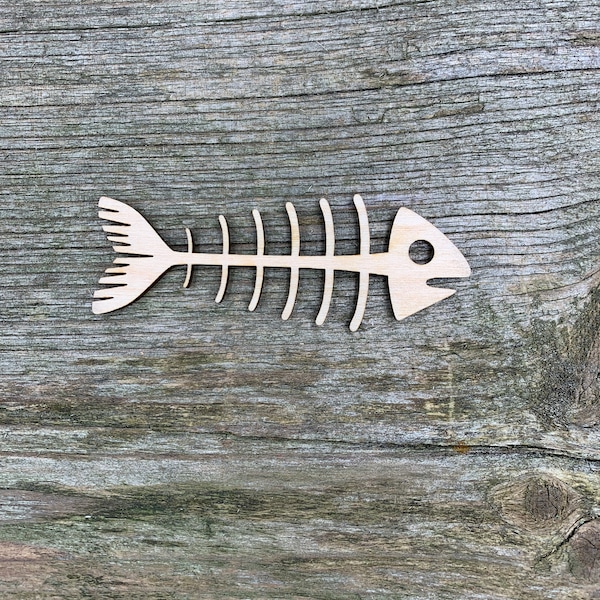 Wooden fish, fish bones, fish skeleton, various sizes, for crafts , decoration, natural wood