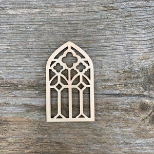 Wooden Gothic window, window, church window various sizes, for crafts , decoration, natural wood