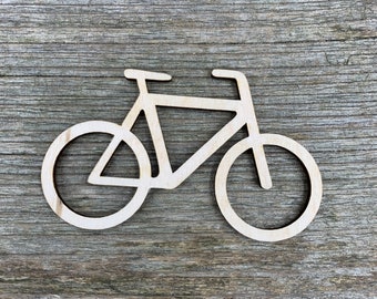 Wooden bicycle shape, various sizes, for crafts , decoration, natural wood