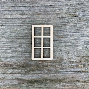 Wooden window, rectangle window, fairy window, elf door window, doll house window, various sizes, for crafts , decoration, natural wood