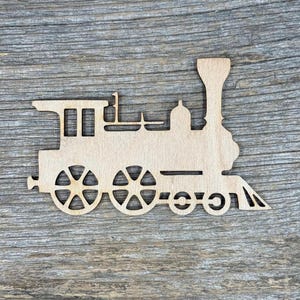 Wooden  steam locomotive, train,  various sizes, for crafts , decoration, natural wood 3 mm plywood