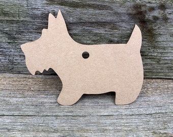 Blank paper tags, card stock, paper dog shape, price label recycled cardboard