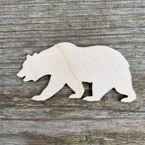 Orso di legno, animali del bosco, grizzly, varie dimensioni, per lavori artigianali, decorazioni, legno naturale