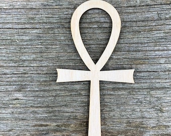 Birch Plywood Ankh Shape: Wooden Symbol of Life, DIY Crafts