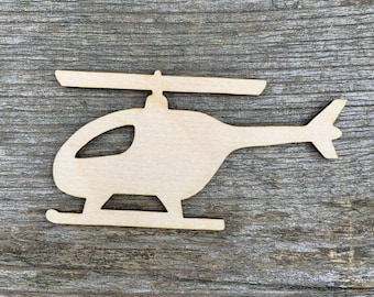 Wooden helicopter shape,  chopper, various sizes, for crafts , decoration, natural wood
