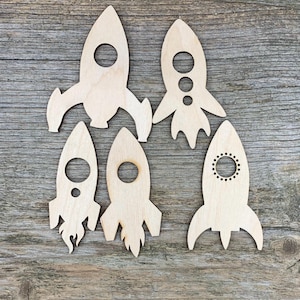 Wooden rocket, spaceship, spacecraft,  various sizes, for crafts , decoration, natural wood