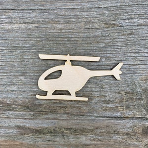 Helicóptero de madera, chopper, varios tamaños, para manualidades, decoración, madera natural
