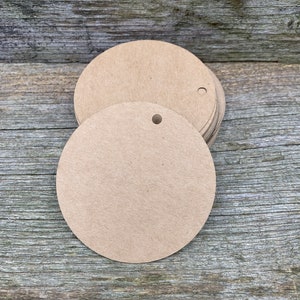 Rohkartonanhänger, Recyclingpapier, Runde Anhänger, Preisetiketten, Geschenkanhänger, 400 g/m2