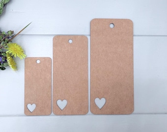 Braune Recyclingpapier Geschenkanhänger Hochzeit Gunsten Preis Etiketten, verschiedene Größen