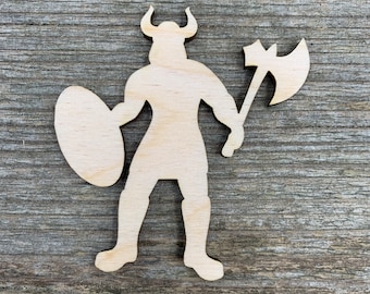 Wooden warrior, Viking shape, various sizes, for crafts , decoration, natural wood
