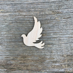 Forme de colombe en bois, oiseau en vol, différentes tailles, pour travaux manuels, décoration, bois naturel