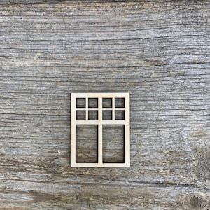Wooden window, elf door window, doll house window,  fairy window, elf door window various sizes, for crafts , decoration, natural wood