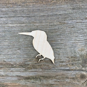 Vogelform aus Holz, Eisvogel, Kookaburra, verschiedene Größen, zum Basteln, Dekorieren, Naturholz