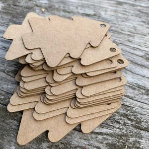 6 x 5cm Étiquettes de papier blanc, papier de carte écologique, papier recyclé, étiquettes d'arbre de Noel, étiquettes de prix, étiquettes de cadeau, vintage