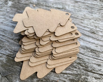 6 x 5cm Blank paper tags, eco card paper, recycled paper, Christmas tree tags,  price labels, gift tags, vintage