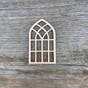 Wooden Gothic window, window, church window various sizes, for crafts , decoration, natural wood