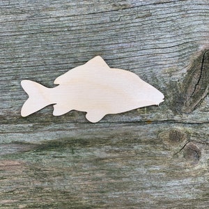 Wooden Carp shape, fish,  various sizes, for crafts , decoration, natural wood