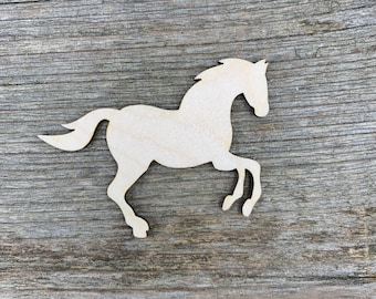 Cavalo de madeira, vários tamanhos, para artesanato, decoração, madeira natural