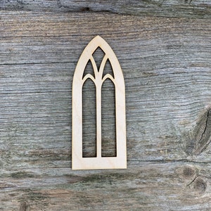 Fenêtre gothique en bois, fenêtre, fenêtre d'église de différentes tailles, pour travaux manuels, décoration, bois naturel