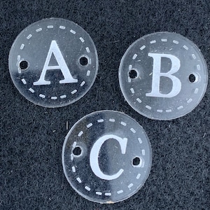 Botones de letras personalizados, botones acrílicos, botones reutilizables