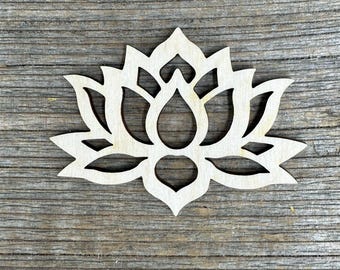 Birch Plywood Lotus Flower Shape: Laser Cut Craft Supply