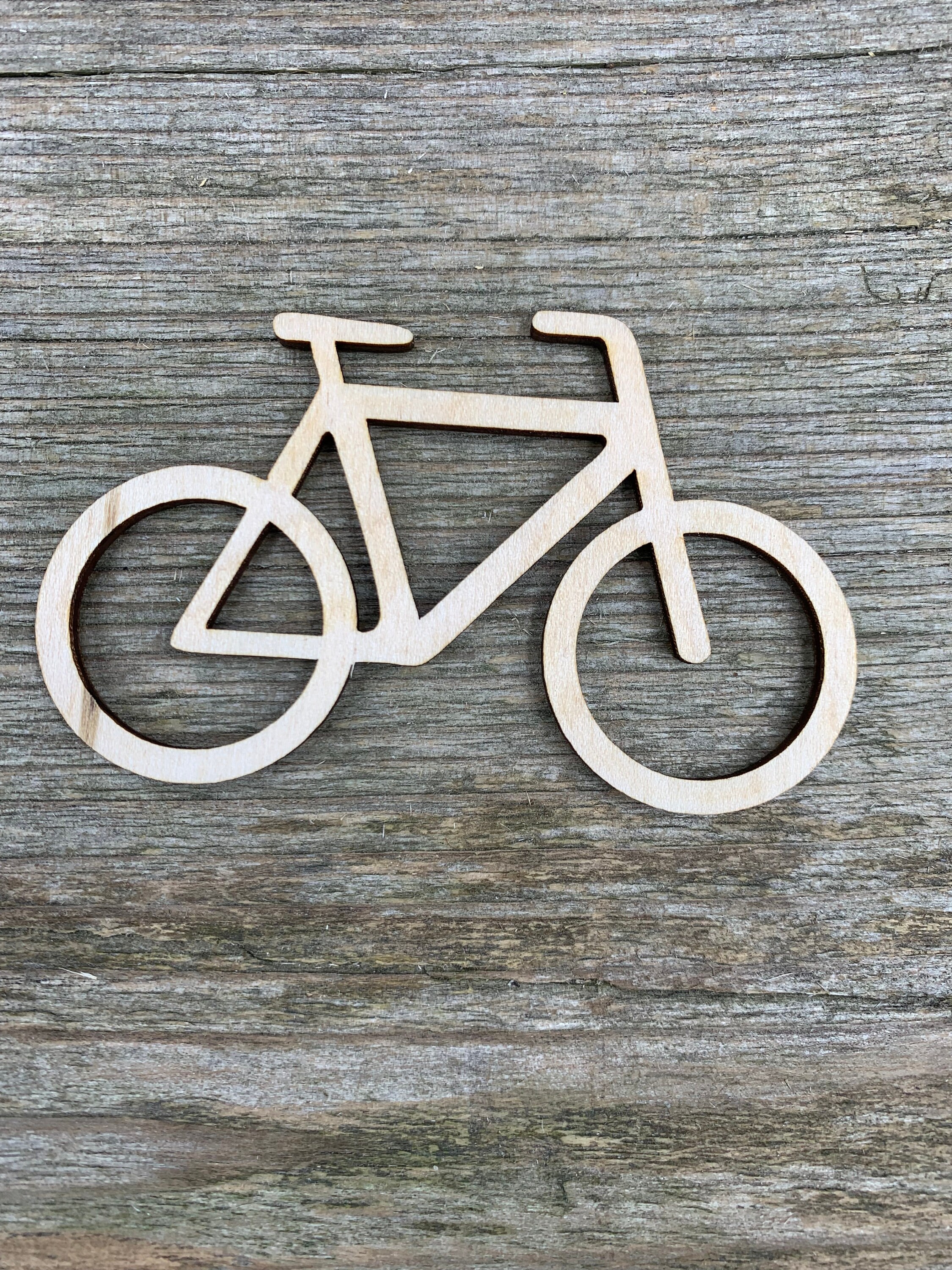10 Stück Fahrrad Holz Ornamente - Ausschnitte Zum Basteln - DIY Dekoration Naturholz