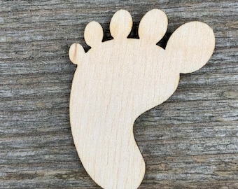 Houten babyvoetvorm, babyvoetjes, verschillende maten, om te knutselen, decoratie, natuurlijk hout