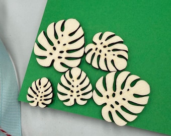 Mini Monstera Blatt aus Holz - Schüttgutformen für Scrapbooking & Kartenherstellung