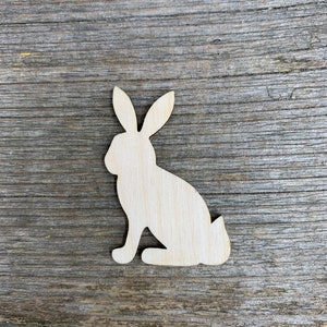 Forma di coniglio in legno, coniglietto, coniglio mangiatore, lepre, varie dimensioni, per artigianato, decorazione, legno naturale