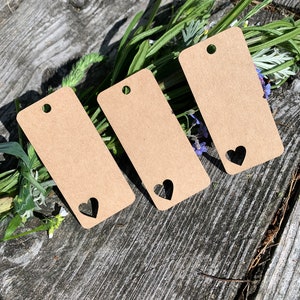 6,5 x 3 cm Etichette di carta vuota, cartoncino, carta riciclata, etichette rettangolari, favori da sposa, etichette dei prezzi, etichette regalo,