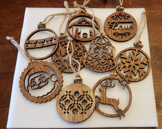 Laser Cut Wood Ornaments Etsy